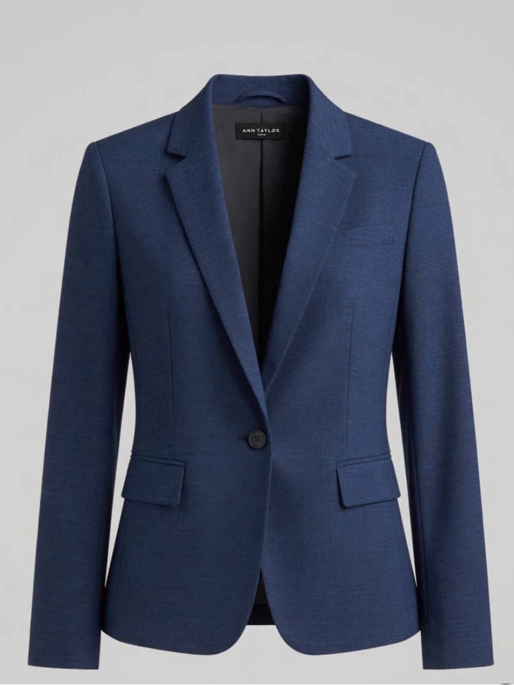 Ann Taylor Women's Navy Single-Button Tailored Blazer